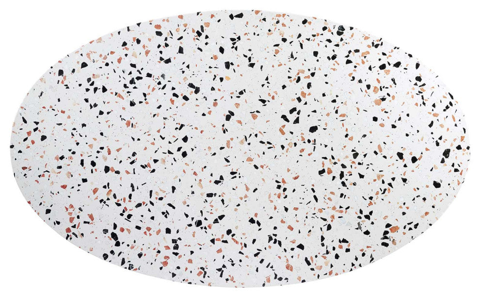 Lippa 60" Oval Terrazzo Dining Table, Gold White