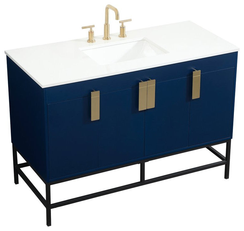 Home Living 22" Modern Blue-Light Bathroom Vanity
