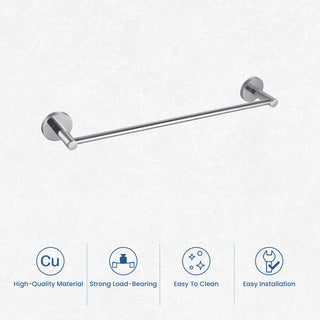 Circular Bathroom 18" Towel Bar, Chrome