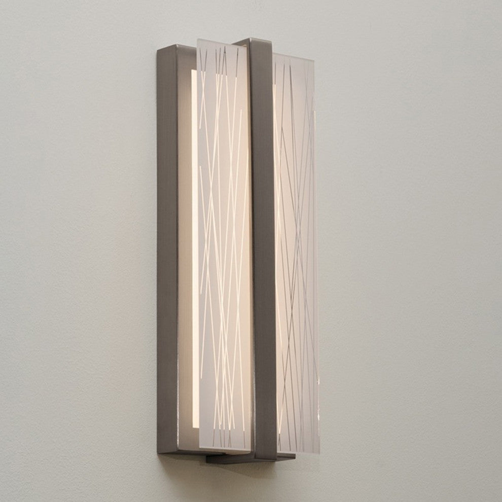 Gallery LED Sconce, Satin Nickel Finish, Clear Shade