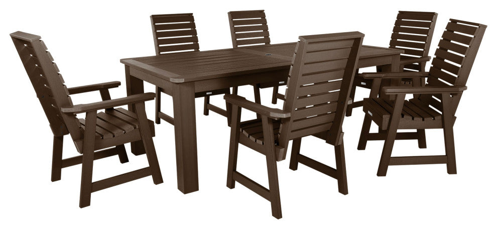 Weatherly 7-Piece Rectangle Dining Set, Weathered Acorn