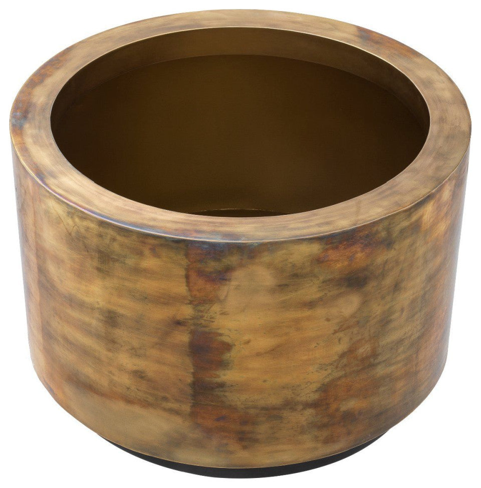 Vintage Brass Round Planter | Eichholtz Jasper, Large