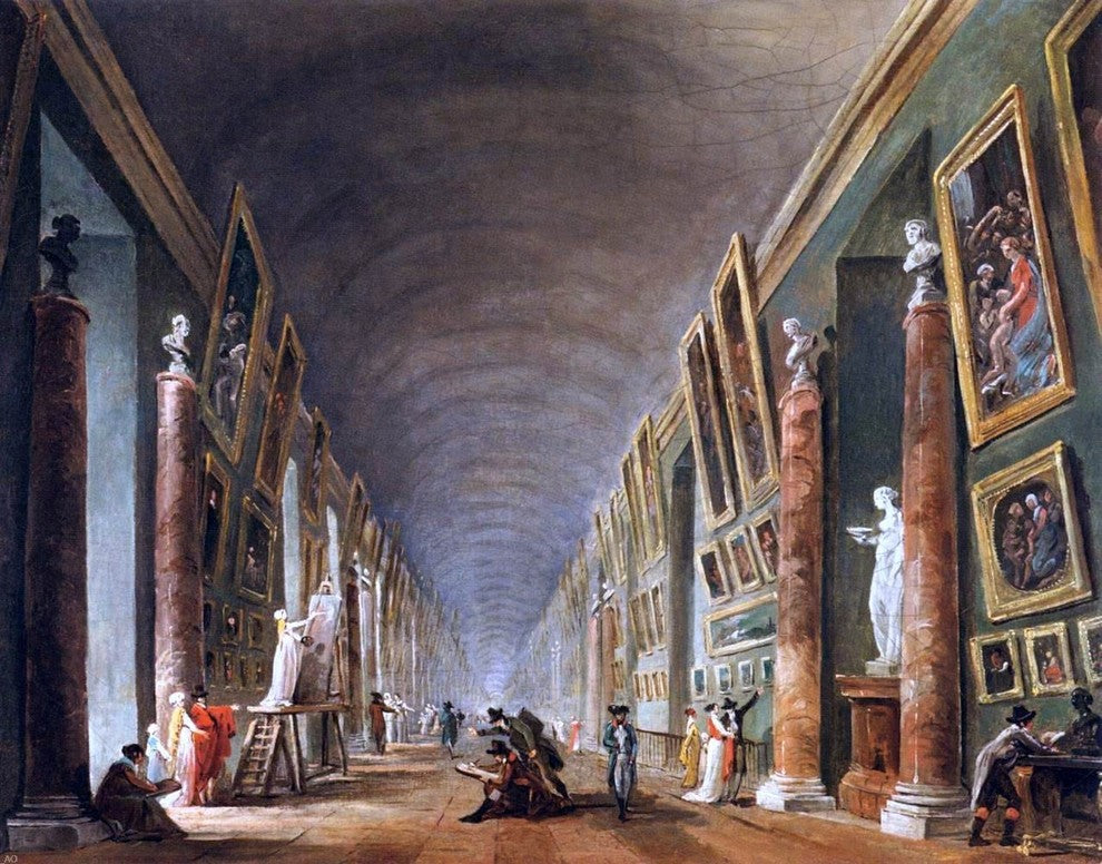 Hubert Robert The Grande Galerie Wall Decal