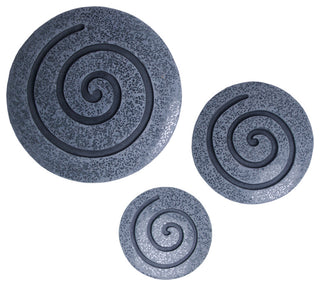 HomeRoots 28" Gray Round Modern Spiral Wall Art
