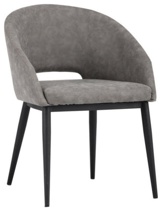 Thatcher Antique Brass Dining Chair, Antique Gray