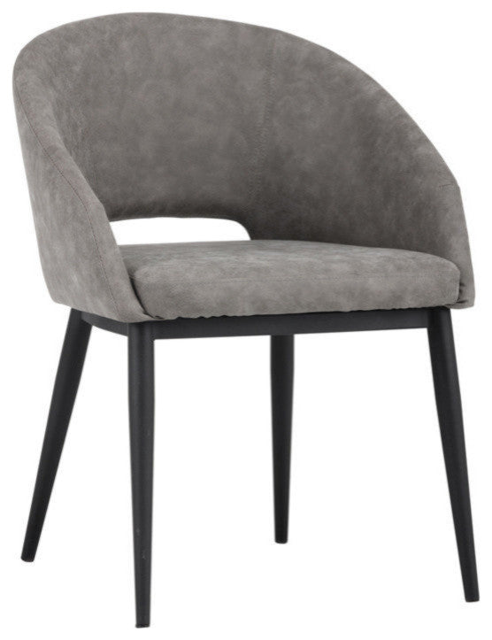 Thatcher Antique Brass Dining Chair, Antique Gray