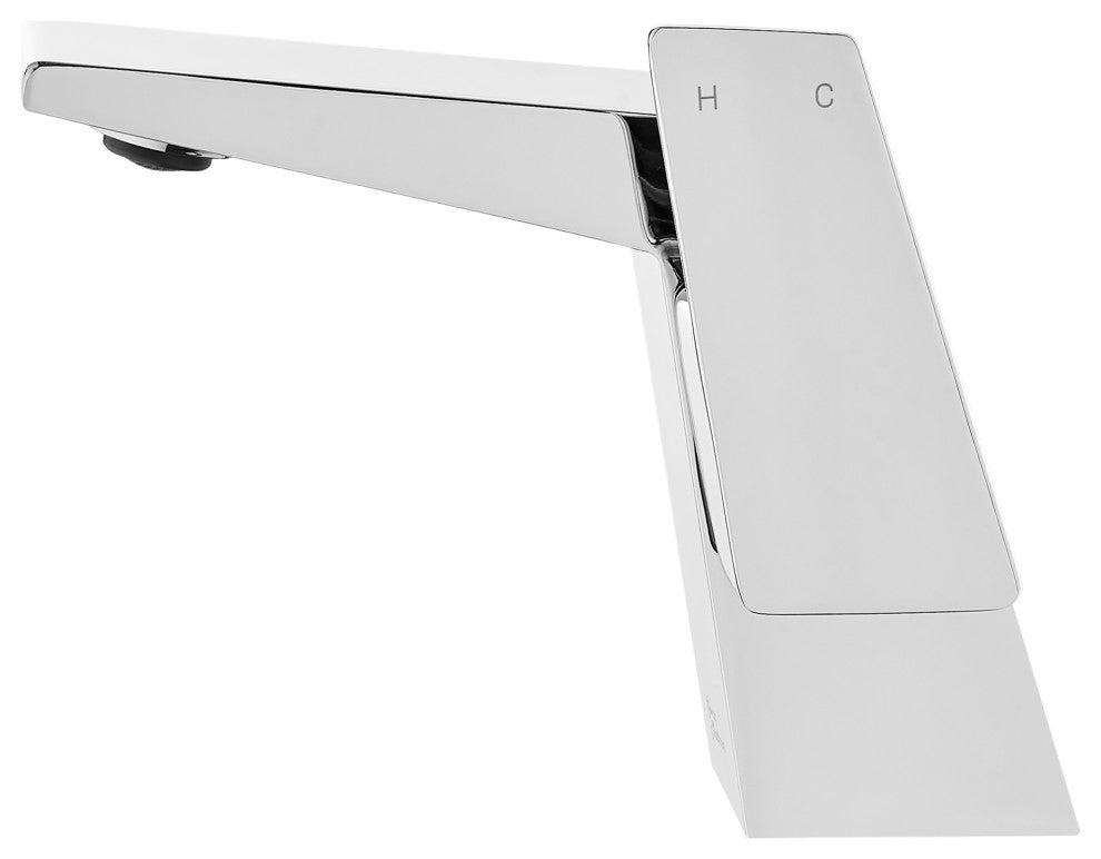 Carre Single Hole Single Handle Bathroom Faucet, Chrome