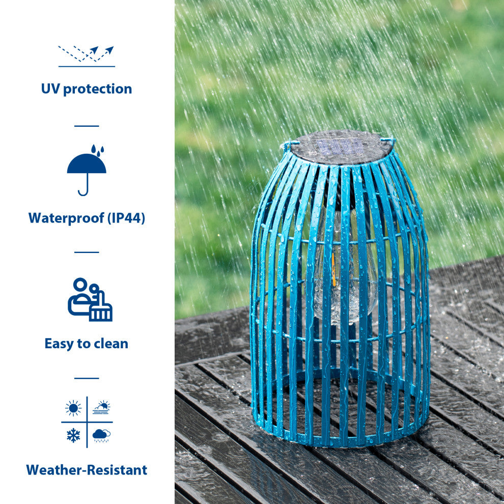 Metal Woven Solar Powered Hanging Lantern, 2-Piece Set