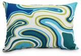 Agate 14"x20" Decorative Abstract Outdoor Pillow, Teal