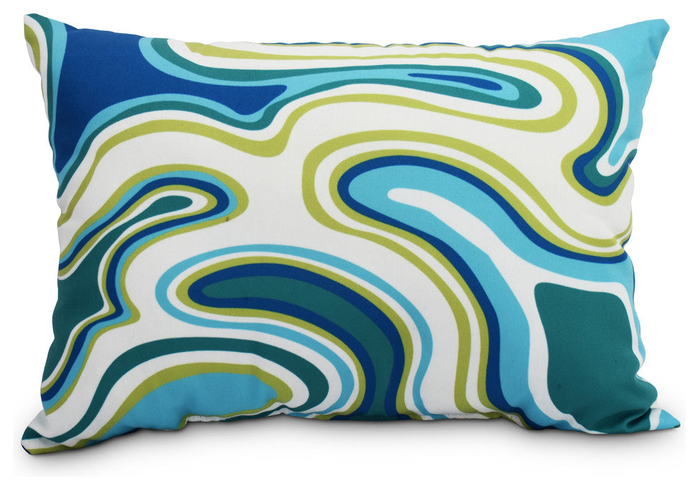 Agate 14"x20" Decorative Abstract Outdoor Pillow, Teal