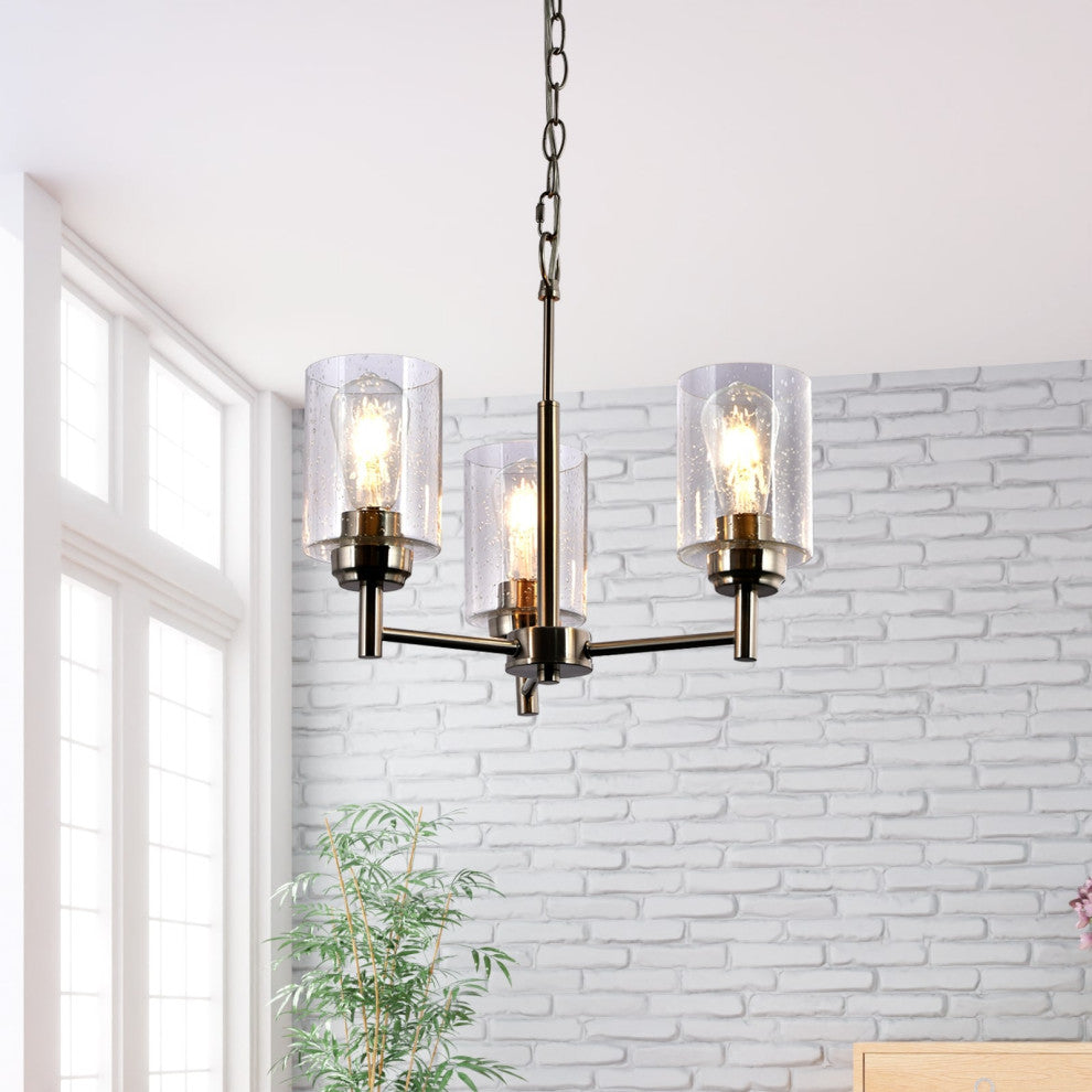 Lazzur Couesnon 3 Light 18" Satin Nickel Chandelier
