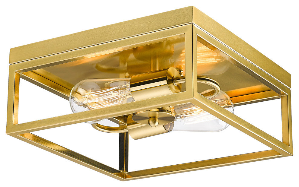 Bethel International YS2181C12GD 2 Light Flush Mount, Gold