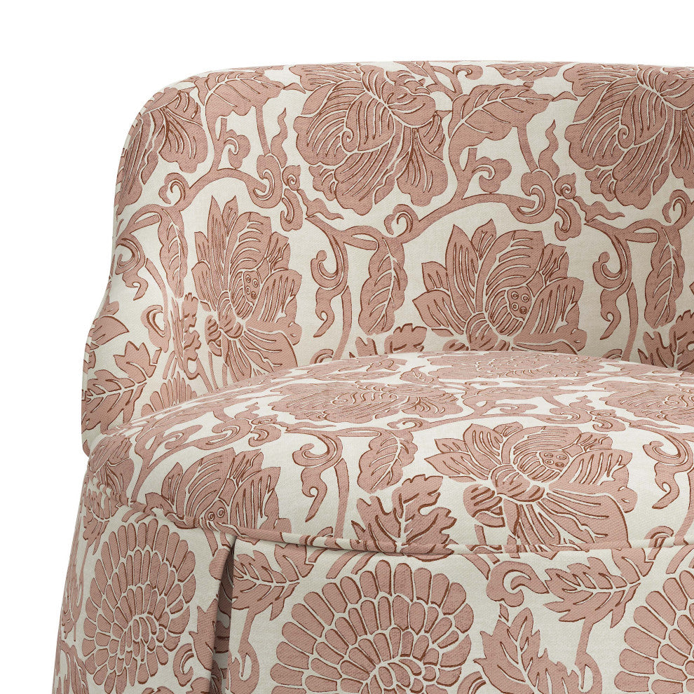Skirted Vanity Chair, Japanais Dusty Pink