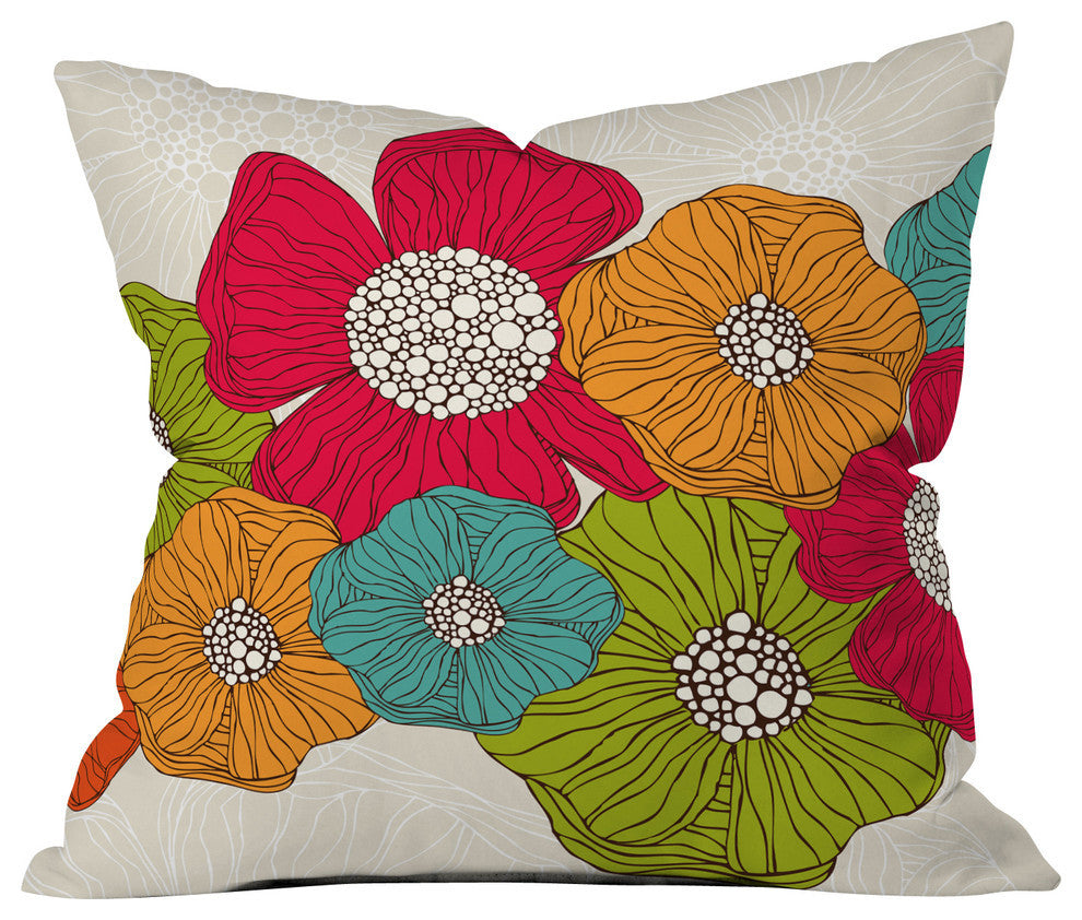 Valentina Ramos Flowers Outdoor Throw Pillow