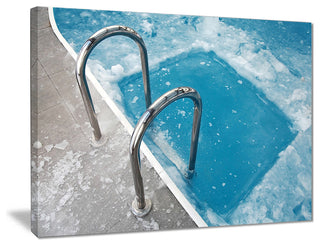 "Ice Swimming Blue Pool" Photography Canvas Print, 20"x12"