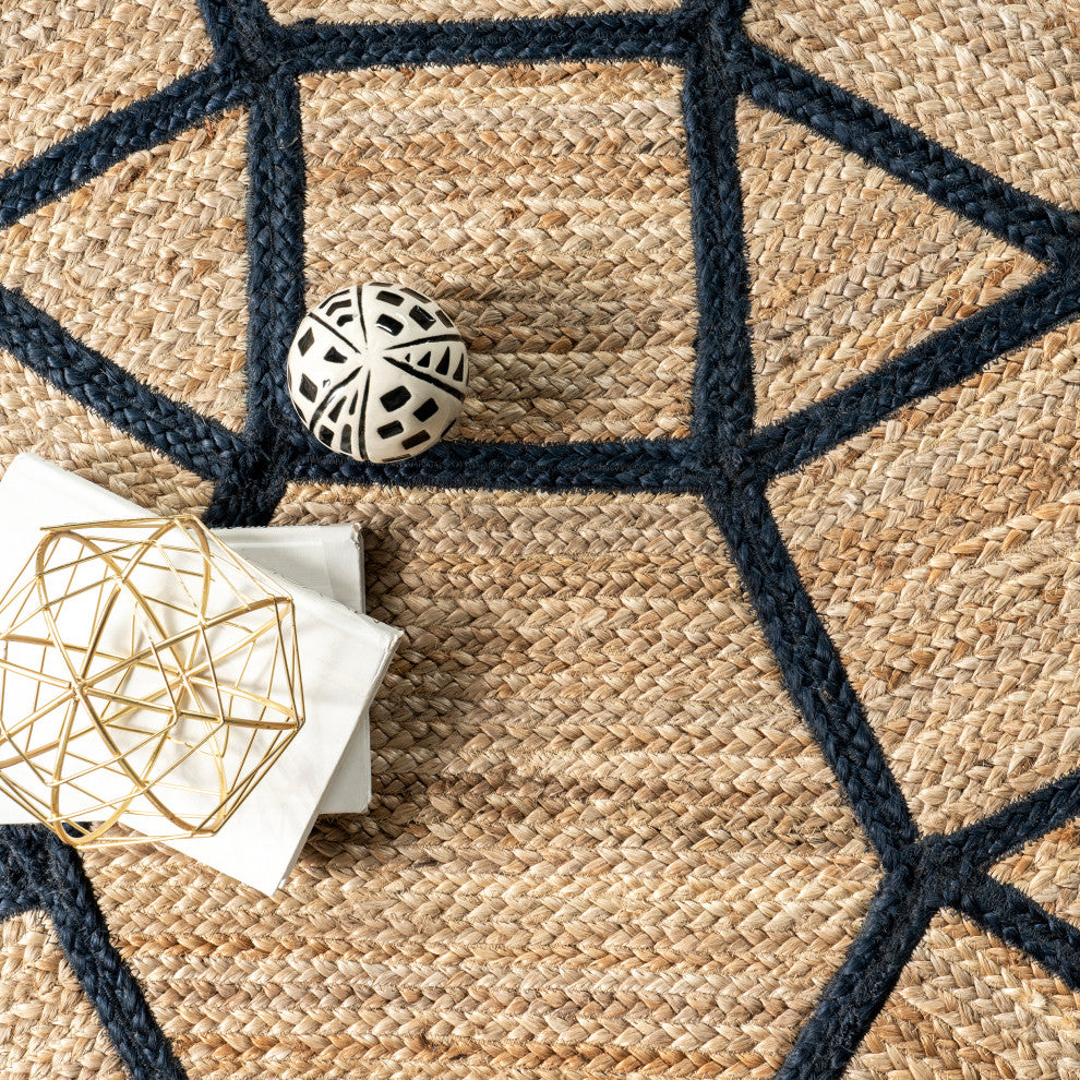 Nuloom Rozalia Jewel Jute Rug, Blue 4' x 6'