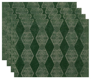 Pyramid Stripe Geometric Print Placemat, Set of 4, Green