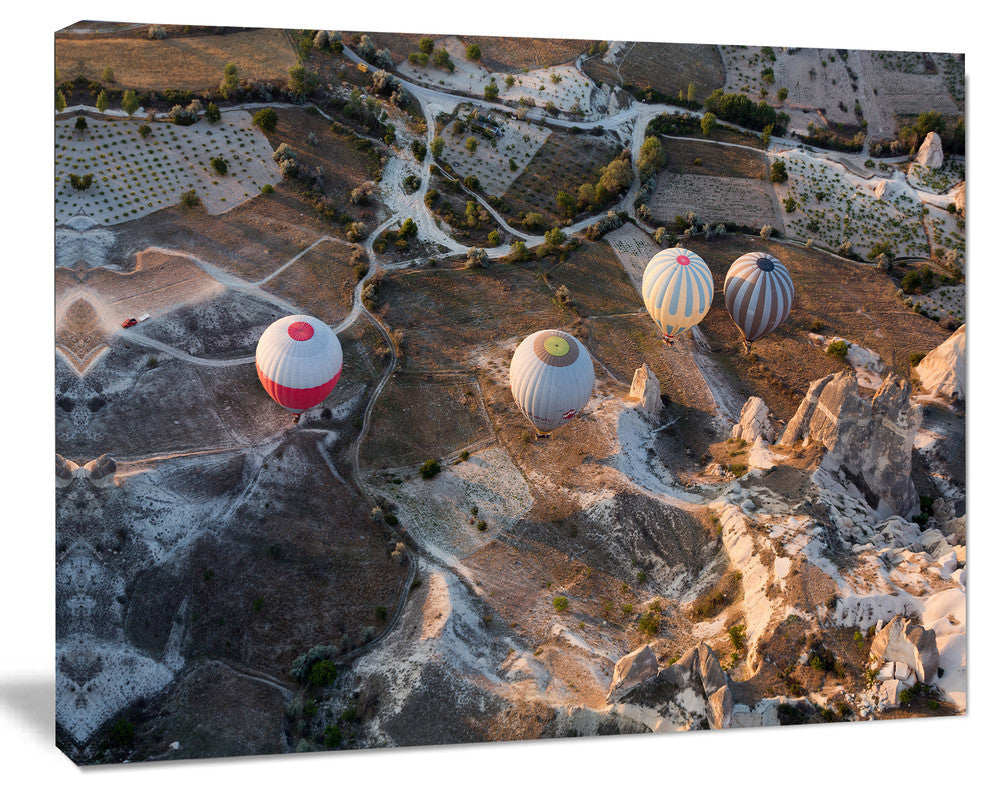 Flight with Balloons at Sunrise, Large Landscape Canvas Art, 40"x30"