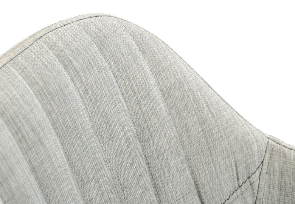 HomeRoots 38" Grey Fabric and Metal Bar Stool