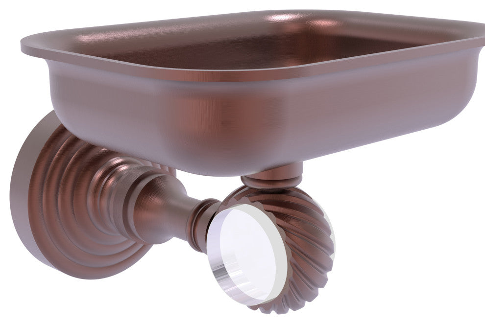 Pacific Grove Wall-Mount Soap Dish Holder with Twist Accents, Antique Copper