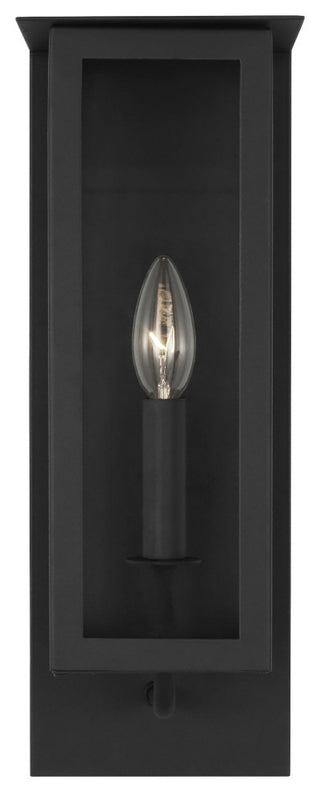 Dresden Casual 1-Light Outdoor Exterior Lantern Sconce Light, Textured Black