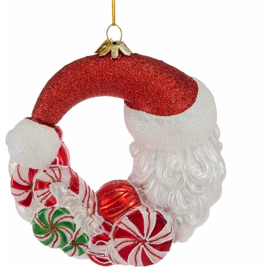 Kurt Adler 7" Bellisimo Santa Candy Wreath Ornament