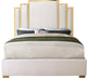 Hugo Velvet King Bed, Cream