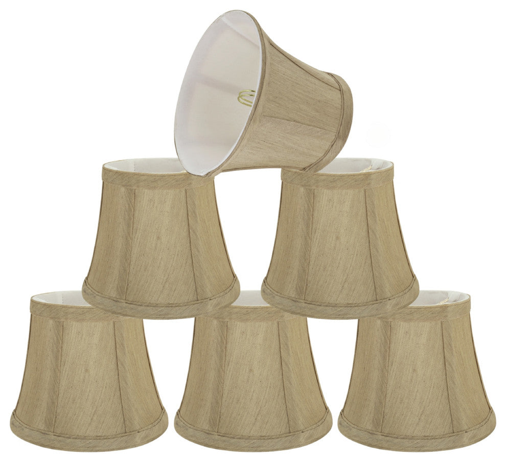 30391-6 Small Bell  Chandelier Clip On Lamp Shade Beige 4"x6"x5"