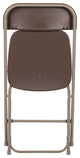 Hercules Series Plastic Folding Chair - 2 Pack 650LB Weight Capacity, Brown
