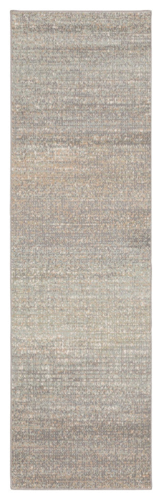 7' Gray Green Abstract Confetti Indoor Runner Rug