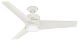 Hunter 54" Havoc Fresh White Ceiling Fan, LED Light Kit and Wall Control