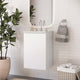 Sink Vanity Cabinet, Wall Mount, White, Ceramic, Modern, Hotel Bathroom