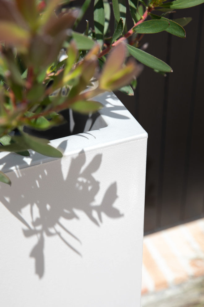 Veradek Block Series Pedestal Planter, White, Tall