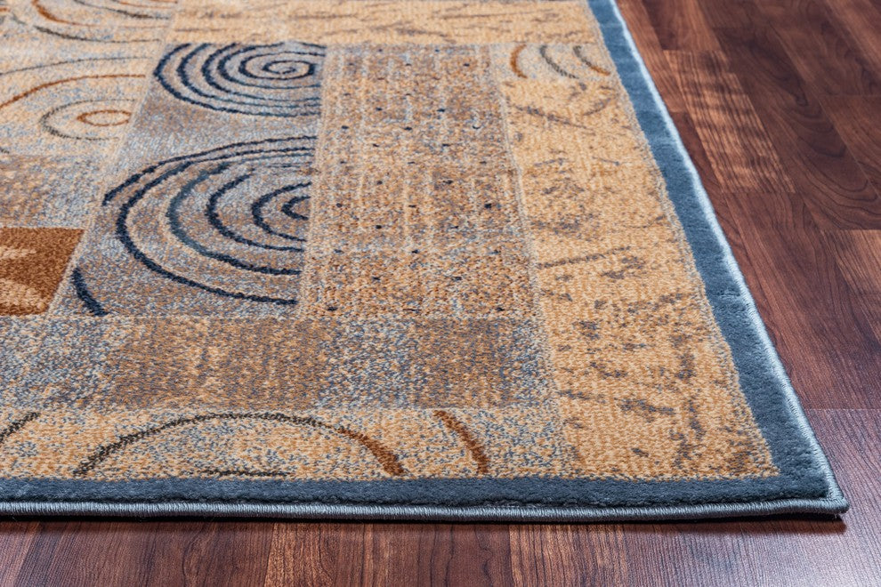 Rizzy Home Bellevue BV3203 Blue Abstract Area Rug, 2''3"x7''7" Runner