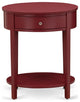 Modern End Table With 1 Wooden Drawer, Stable And Sturdy Constructed Burgundy