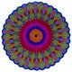 8" Round Pink Floral Edged Area Rug