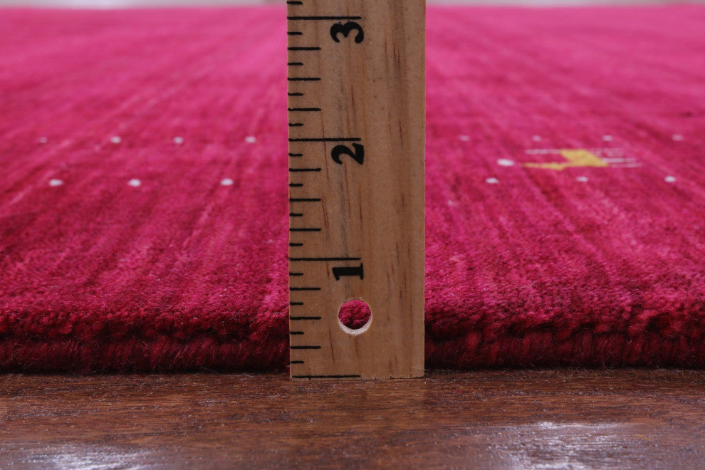 8' Square Persian Gabbeh Hand Knotted Wool Rug - Q15221