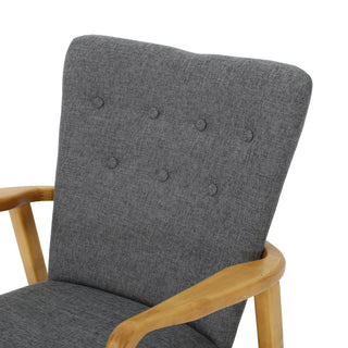 GDF Studio Collin Mid Century Fabric Rocking Chair, Gray