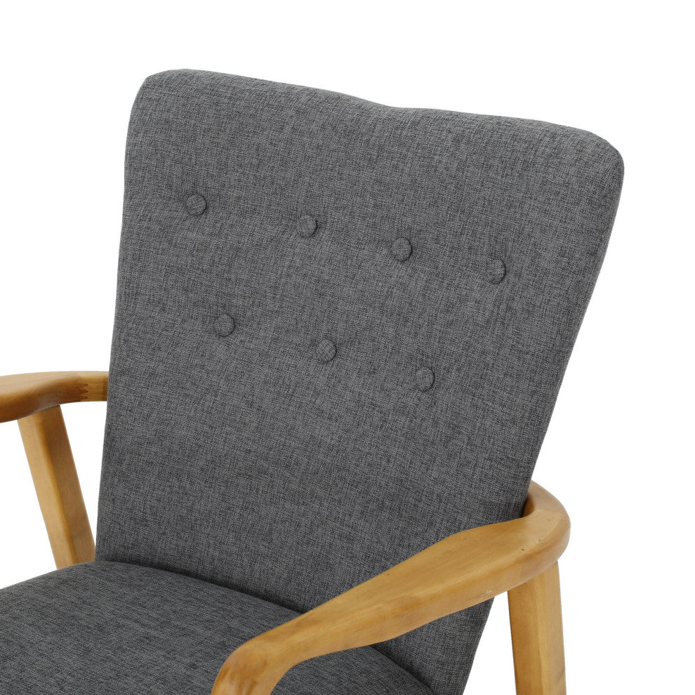GDF Studio Collin Mid Century Fabric Rocking Chair, Gray