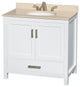 Wyndham WCS141436SWHIVUNOMXX 36 Inch Oval Sink Bath Vanity with Ivory Marble