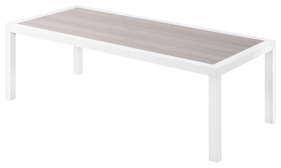 Nizuc Outdoor Patio Aluminum Coffee Table, Light Gray