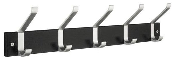 Decorative Hooks For The Home, Black Wood/Satin Aluminum