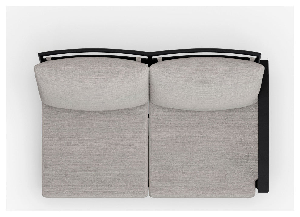 Stanford Cushion Outdoor Loveseat With Left Arm, Textured Pewter