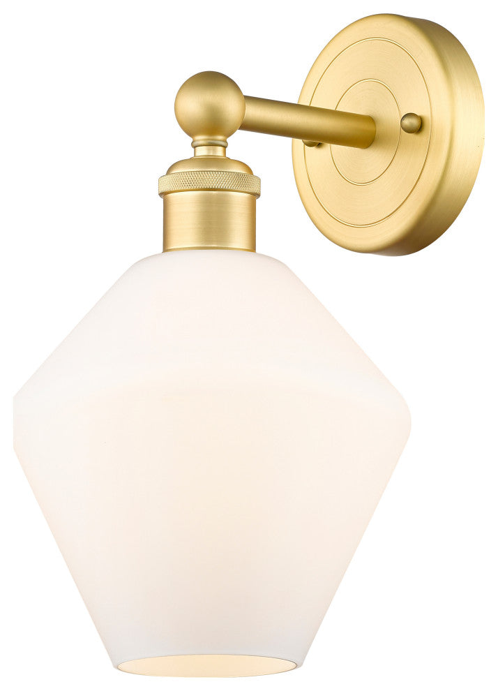 Edison Cindyrella 1-Light 8" Sconce, Satin Gold -Cased Matte White Shade