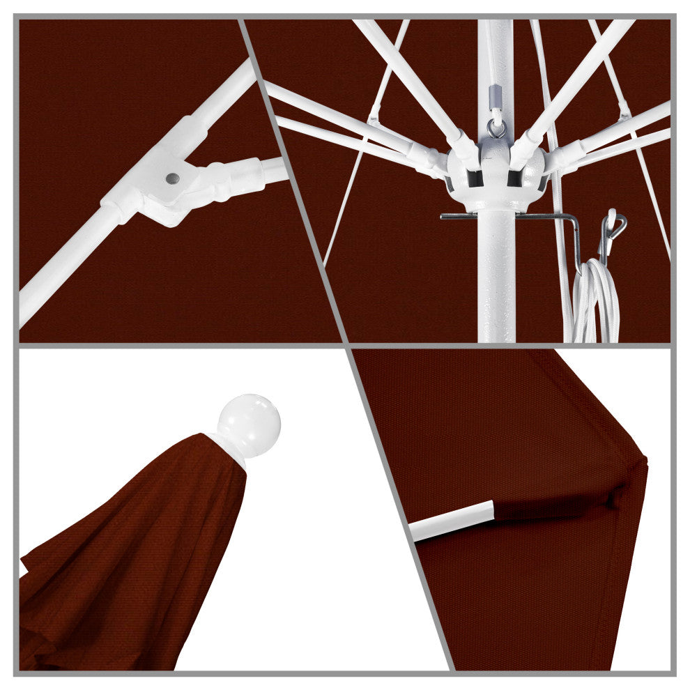 11' Fiberglass Umbrella White, Pacifica, Hunter Green, 11'