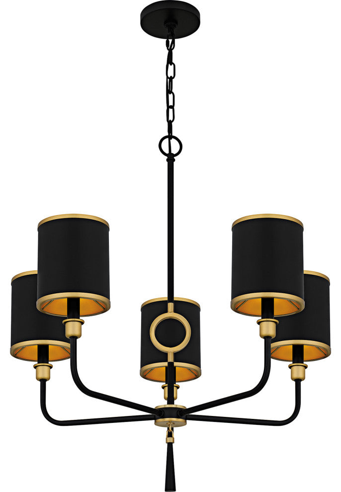 Quoizel LKY5028 Lockery 5 Light 27"W Chandelier - Matte Black