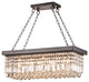 Doris 5-light Rectangular Crystal Chandelier, Antique Black Finish