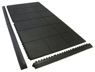 Rubber-Cal "Revolution Diamond-Plate" Interlocking Floor-12mmx36"x36"-2pk