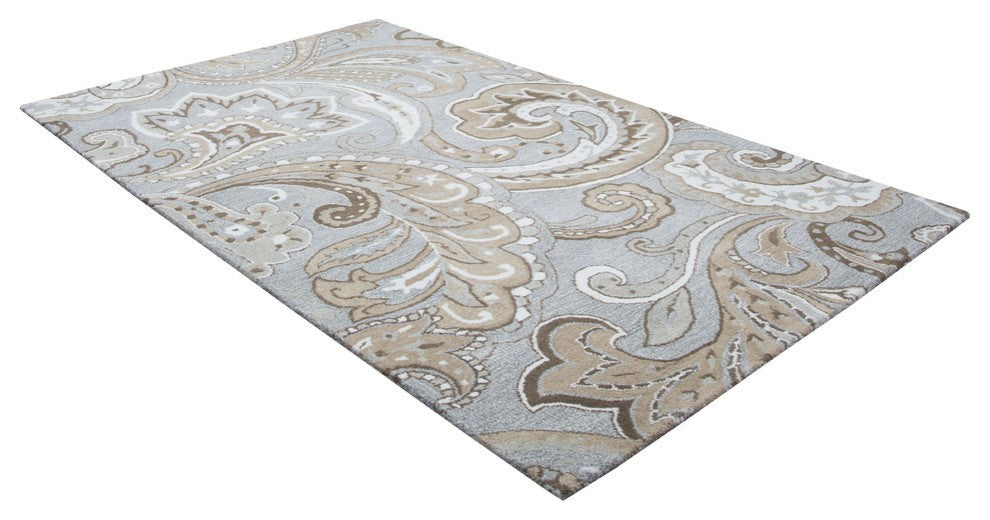 Rizzy Home Suffolk SK325A Gray Paisley Area Rug, Rectangular 8'x10'