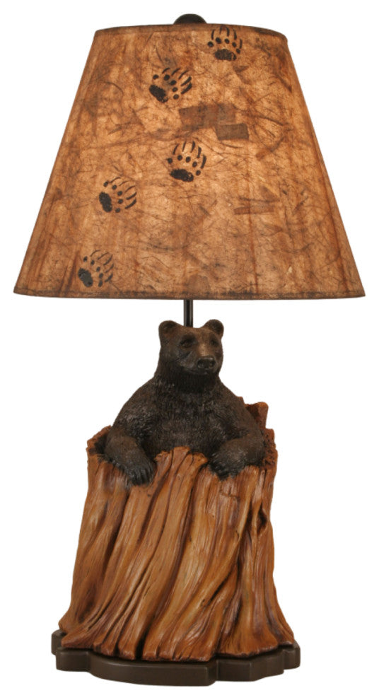 Kodiak and Honey Bear, Stump Table Lamp